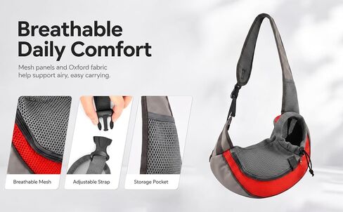 Pet Sling Carrier for Small Dogs Cats, Hands Free Wrap Pet Carrier in Kuwait
