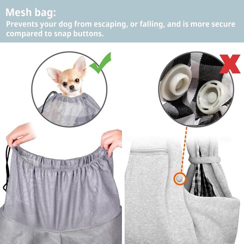CUBY Dog and Cat Sling Carrier - Hands Free Breathable Mesh Small Dog Sling Carrier-Soft Pouch and Tote Design-Suitable for Puppy, Small Dog Cat Pets Carriers Sling Outdoor(Grey-Mesh,Adjust Strap 2.0) in Saudi Arabia
