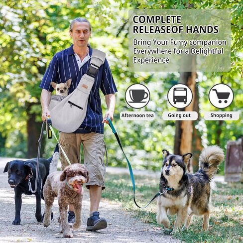 CUBY Dog and Cat Sling Carrier - Hands Free Breathable Mesh Small Dog Sling Carrier-Soft Pouch and Tote Design-Suitable for Puppy, Small Dog Cat Pets Carriers Sling Outdoor(Grey-Mesh,Adjust Strap 2.0) in Saudi Arabia