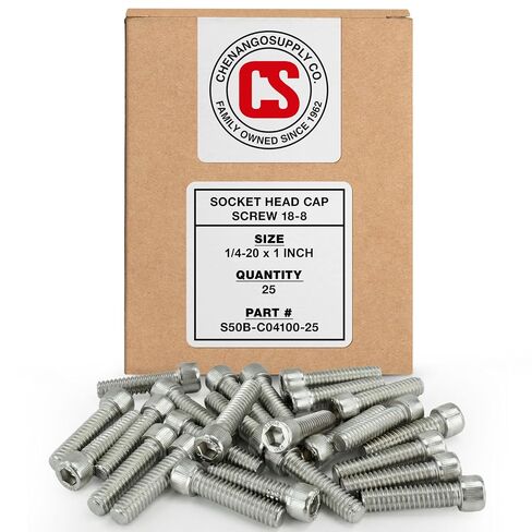 Stainless 1/4-20 x 3/4" (1/2" to 3" Available) Socket Head Cap Screws, Full Thread, Hex Drive, Stainless Steel 18-8, Coarse Thread (1/4-20 x 3/4") in Kuwait