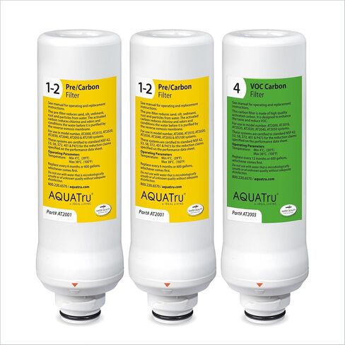 AquaTru - 1 Year Combo Pack - Includes 2 Pre-Filters & 1 Carbon Filter for Reverse Osmosis Water Purifier (for AquaTru Classic, Connect & Under Sink AquaTru Water Purifier Filter) in Saudi Arabia