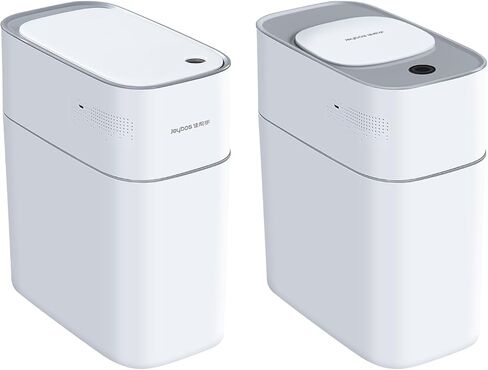 JOYBOS Bathroom Trash Can with Lid Automatic Garbage Can, 3 Gallon Slim Electric Waterproof Narrow Small Garbage Bin,Plastic Trash Bin, 14 L Motion Sensor Rubbish Can for Bedroom Office Toilet in Saudi Arabia