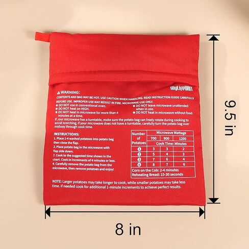ماي لايف يونيت كيس بطاطس ميكروويف، كيس خبز البطاطس المخبوزة في الميكروويف، احمر in Kuwait
