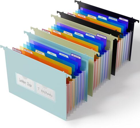 ThinkTex Plastic Expanding Hanging File Folders, 7 Accordion Pockets in Saudi Arabia