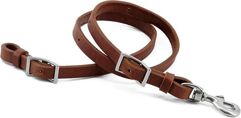 Leather Horse Tie Down Strap, Heavy Oil Weighted, 3/4 x 40 inches, Stainless Steel Hardware,Rich Brown in Kuwait