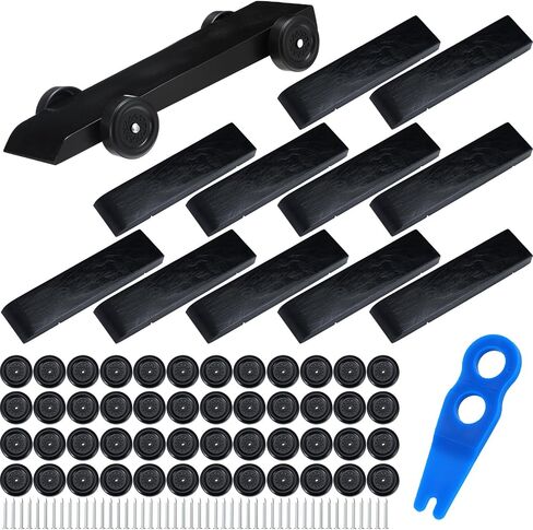Timtin 12 Sets Derby Car kit Includes Wheels Axles and Wheel Spacer DIY Painted Wooden Car Kit for Derby Racing Events DIY Craft Project(Blue) in Kuwait