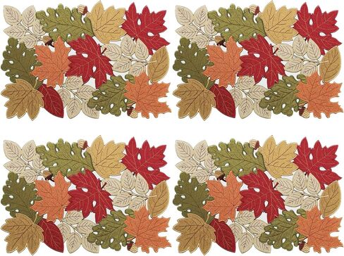 KEVA Fall Table Runner 36inches Long, Thanksgiving Harvest Cutwork Embroidered Table Runner 13in x 36in, Autumn Maple Leaves Table Decoration for Home Dining Kitchen Table in Kuwait
