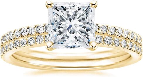 EAMTI 2CT 925 Sterling Silver Bridal Ring Sets Princess Cut CZ Engagement Rings promise rings for her wedding bands for Women Size 3-13 in Kuwait