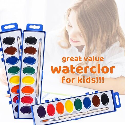 VEESA Washable Watercolorsfor Kids, 5 Pack, 8 Colors with Paint Brush in Saudi Arabia