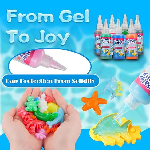 Magic Water Elf Powder Refill 4 Packs + 6 Pearly, 6 Sparkle, 6 Glow Gels in Saudi Arabia