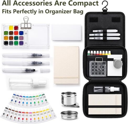 Travel Watercolor Paint Set, 24 Colors Mini Water Color Kit For Adult Kids in Saudi Arabia