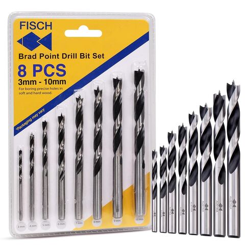 Fisch FSF-134893 Brad Point Drill Bit 8-Pc Set In Blister Pack, 3-10mm Diameter in Kuwait