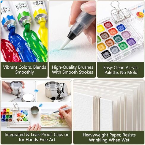 Travel Watercolor Paint Set, 24 Colors Mini Water Color Kit For Adult Kids in Saudi Arabia
