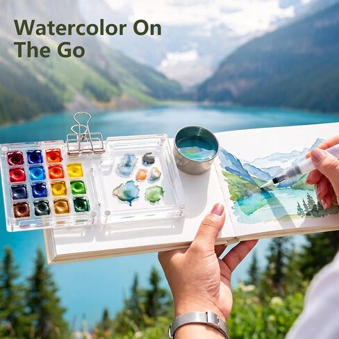Travel Watercolor Paint Set, 24 Colors Mini Water Color Kit For Adult Kids in Saudi Arabia