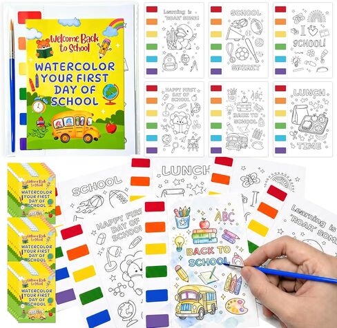 Zoyeven 144 Pcs Halloween Watercolor Coloring Books Halloween Party Favors Trcik or Treat Gifts Art and Crafts Well-Packaged Treat Non Candy Family Classroom School Activity in Kuwait