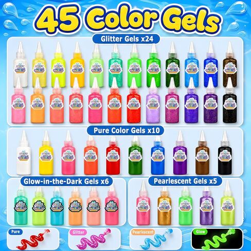 WUJYLY Magic Water Elf Toy Kit, 45 Gels, 28 Molds, Magic Gel Water Pets in Saudi Arabia