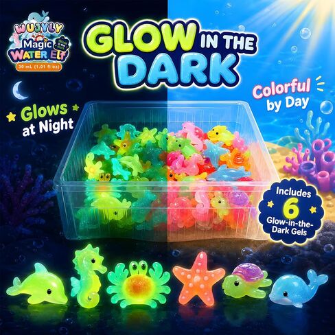 WUJYLY Magic Water Elf Toy Kit, 45 Gels, 28 Molds, Magic Gel Water Pets in Saudi Arabia