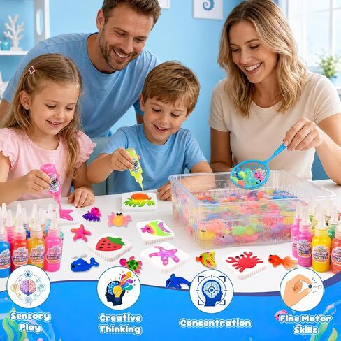 WUJYLY Magic Water Elf Toy Kit, 45 Gels, 28 Molds, Magic Gel Water Pets in Saudi Arabia