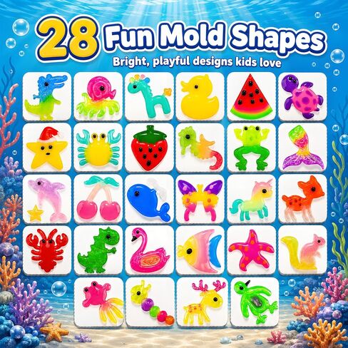 WUJYLY Magic Water Elf Toy Kit, 45 Gels, 28 Molds, Magic Gel Water Pets in Saudi Arabia