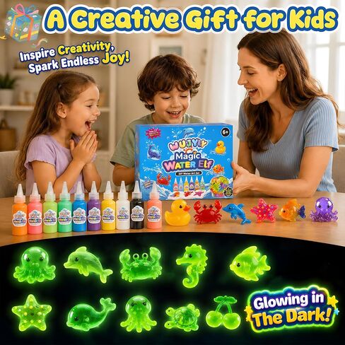 WUJYLY Magic Water Elf Toy Kit, 45 Gels, 28 Molds, Magic Gel Water Pets in Saudi Arabia