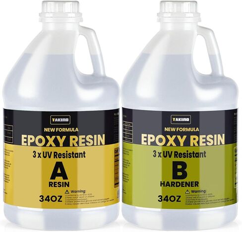 68OZ 3×UV Resistant Resin Kit,No Bubble & Crystal Clear Epoxy Resin for Coating, Casting, Table Top,DIY, Bar Top, River Tables, Resin Art, Wood with High Gloss Finish in Kuwait