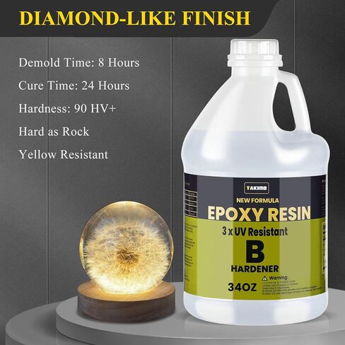 68OZ 3×UV Resistant Resin Kit,No Bubble & Crystal Clear Epoxy Resin for Coating, Casting, Table Top,DIY, Bar Top, River Tables, Resin Art, Wood with High Gloss Finish in Kuwait