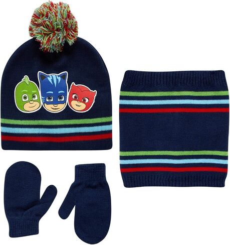 PJ Masks Winter Hat, Mittens, and Gaiter Scarf Three Piece Set, Size Age-2T-4T, PJ Masks Hat Mitten Gaiter Set in Kuwait