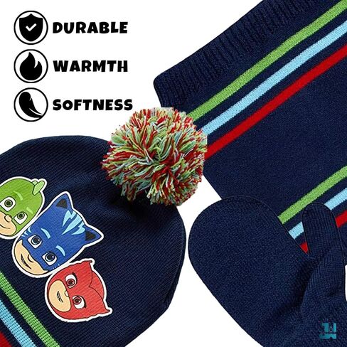 PJ Masks Winter Hat, Mittens, and Gaiter Scarf Three Piece Set, Size Age-2T-4T, PJ Masks Hat Mitten Gaiter Set in Kuwait