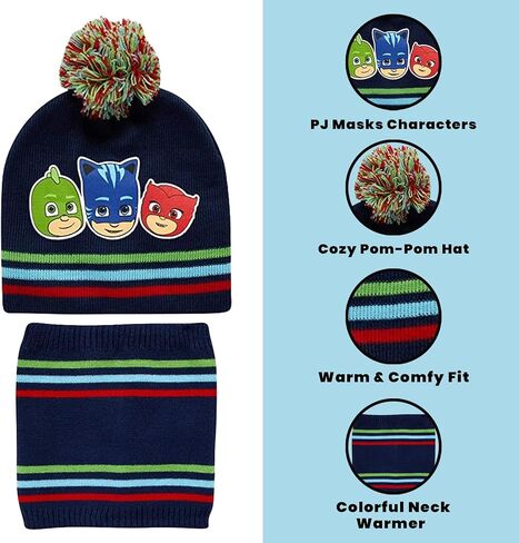 PJ Masks Winter Hat, Mittens, and Gaiter Scarf Three Piece Set, Size Age-2T-4T, PJ Masks Hat Mitten Gaiter Set in Kuwait