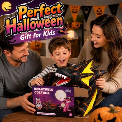 Inflatable Dragon Costume for Kids, Ride On Halloween Costume Light-Up Eyes in Kuwait