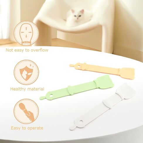 3 Pack Cat Strip Feeder Spoon, Cute Cat Head Pet Treat Squeezer in Kuwait