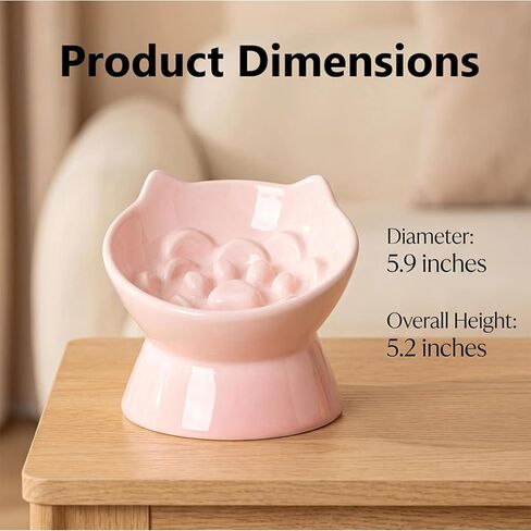 3 Pack Elevated Cat Slow Feeder Ceramic, Elevated Slow Food Bowl in Kuwait