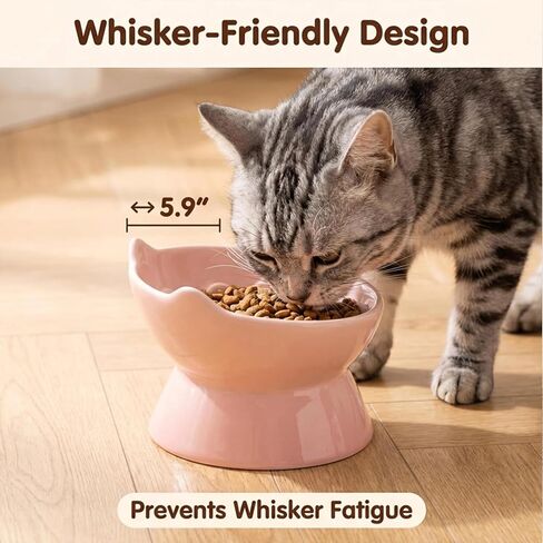 3 Pack Elevated Cat Slow Feeder Ceramic, Elevated Slow Food Bowl in Kuwait