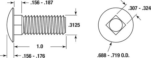 prime-line 9062832 عربة مسمار ، 5/16 in-18 × 1 سم ، مطلي بالزنك ، حزمة مكونة من 100 من الفولاذ المقاوم للصدأ in Kuwait