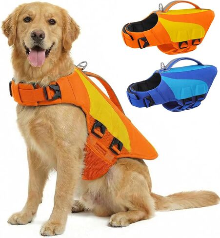 AOFITEE Dog Life Jacket High Buoyancy Dog Life Vest Pet Swimming Vest, XXL in Saudi Arabia