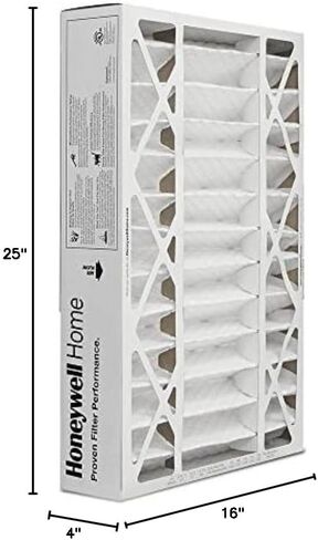 هانيويل هوم 16x25x4 MERV 8، فلتر هواء فرن التيار المتردد، عبوة واحدة (CF408F1625-1PKAM) (الأبعاد الفعلية: 15.63 × 24.75 × 4.38 بوصة) 1 فلتر in Kuwait