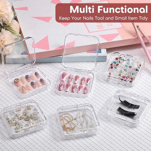 27PCS Press on Nail Boxes with 5M Nail Tape, Acrylic Fake Nail Storage Case in Kuwait