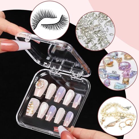 27PCS Press on Nail Boxes with 5M Nail Tape, Acrylic Fake Nail Storage Case in Kuwait