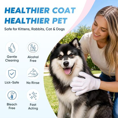 VISCOO 60Pcs Pet Glove Wipes for Dogs & Cats, Pet Cleaning Gloves,Dog Wipes in Saudi Arabia