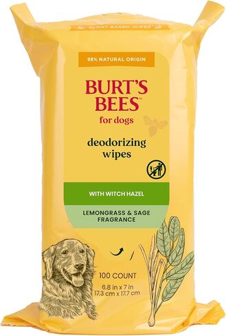 Burt's Bees for Pets Daily Grooming Dog Wipes, Witch Hazel, 100 Ct in Kuwait