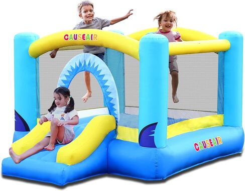 Causeair Inflatable Bounce House for Kids Jumping Outdoor&Indoor,Bouncy Castle with Durable Double Sewn,Basketball Hoop,Shark Theme in Kuwait