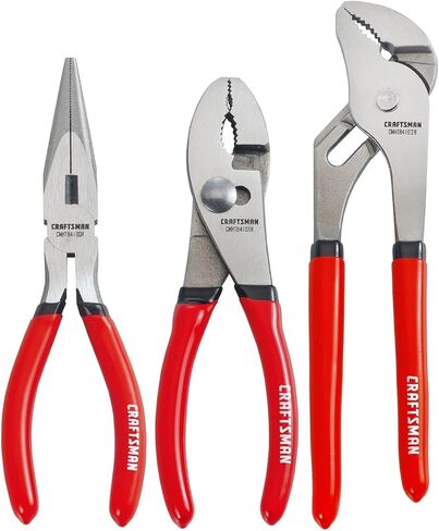 CRAFTSMAN Pliers Set, 3 Piece Set, 6 Inch Long Nose, 6 Inch Slip Joint, 8 Inch Groove Joint (CMHT84103R) in Saudi Arabia