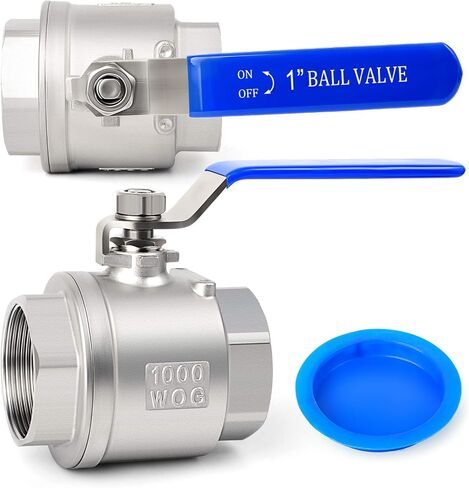TAISHER 1PCS 4" FNPT Heavy Duty Full Porat Ball Valve 304 Stainless Steel with Blue Handles in Kuwait