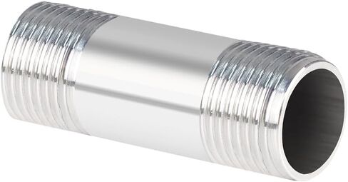 Quickun 304 Stainless Steel Pipe Fitting, 1/4" NPT x 1/4" NPT Male Malleable Nipple Cast Pipe 4" Length in Kuwait