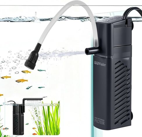 Aquarium Filter, Fish Tank Filter, Suitable for 2-10 Gallon Fish Tanks, 3W 80GPH with Two Modes Switching Function. in Kuwait