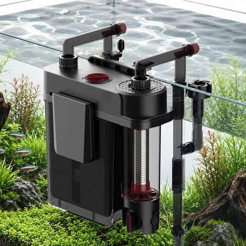 AQUASMITH HOB Aquarium Filter, Quiet Fish Tank Filter with Dedicated Waste Separation Canister, Easy Change Water, One-Touch Drainage (158 GPH for 20-50 Gallon) in Saudi Arabia