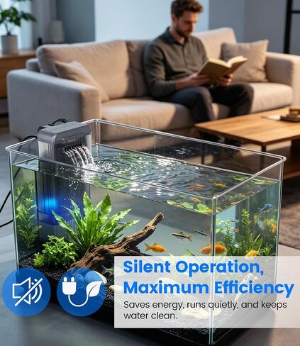 Aquarium Filter with U-V Light, Turtle Tank Filter for Up to 10 Gallon in Saudi Arabia