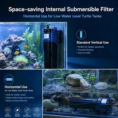 COOSPIDER Fish Tank Filter U-V Submersible Aquarium Filter 132GPH in Saudi Arabia
