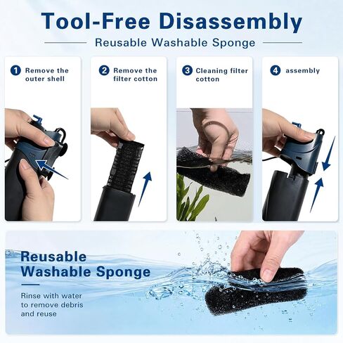 COOSPIDER Fish Tank Filter U-V Submersible Aquarium Filter 132GPH in Saudi Arabia