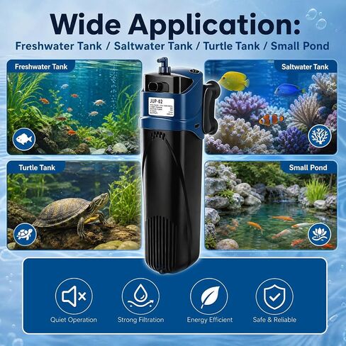 COOSPIDER Fish Tank Filter U-V Submersible Aquarium Filter 132GPH in Saudi Arabia